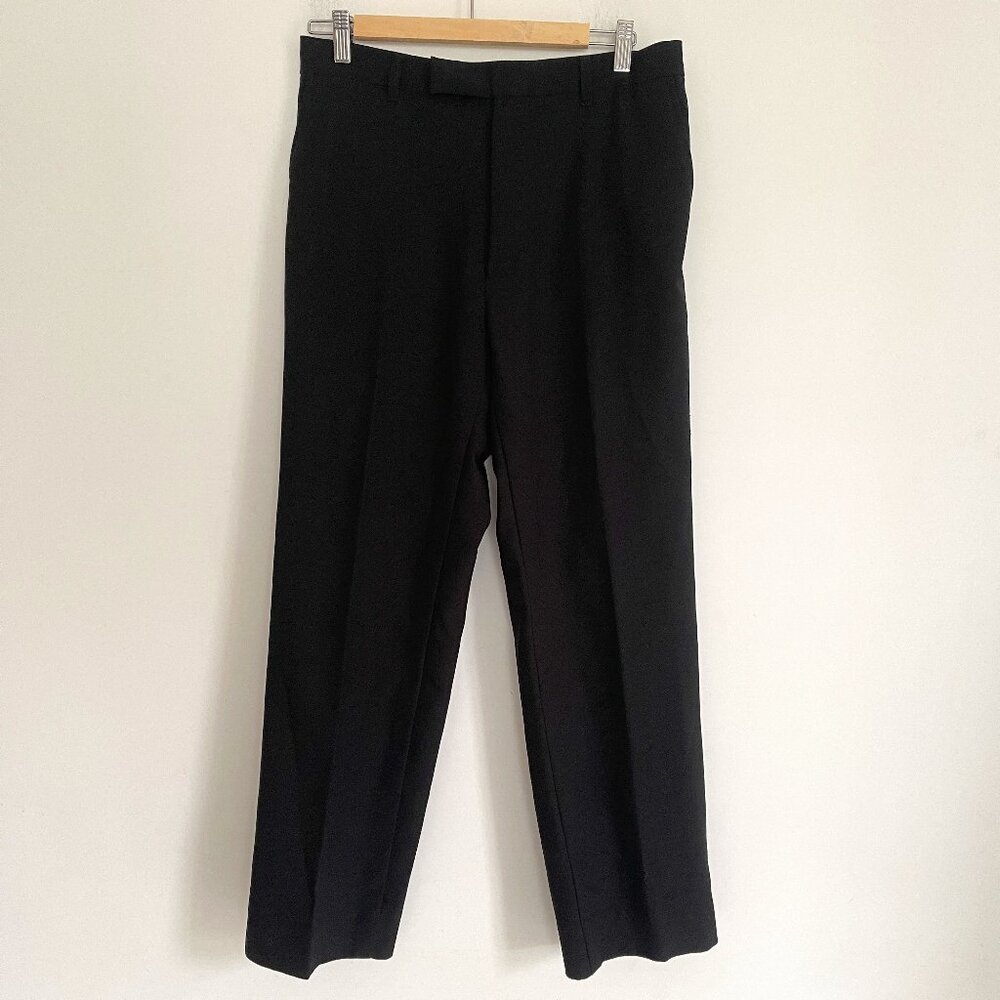 SISLEY Made In Italy Woman Black Straight Leg Dress Pants Size 50 US 14